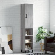 Vidaxl Visoka omara siva sonoma 34,5x34x180 cm inženirski les