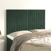 Vidaxl vidaXL Vzglavja za posteljo, komplet 4 kosov, temno zelena, 72x5x78/88 cm, žamet