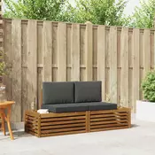 Set vanjskih sofa s jastukom 2 Komad Prirodna i antracit