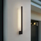 Lindby LED-stenna svetilka Neano, 60 cm, črna, kovina, IP54 - Sodobni - črna, bela - Aluminij