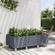 Vrtna sadilica s kotacima plava siva 150x80x54 cm PP