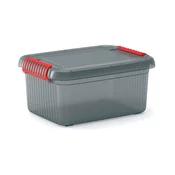 Siva plastična škatla za shranjevanje s pokrovom 39x29x18 cm K Latch Box – KIS