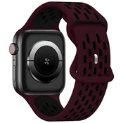 1 to 3 BELINE APPLE WATCH NEW SPORTSILICONE STRAP 38/40/41MM BURGUNDY-BLACK WINE RED/BLACK BOX