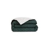 Bombažna prevleka za odejo Lacoste L BLOCK Vert 140 x 200 cm zelena barva