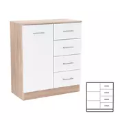 Bivak Miami 1 vrata 4 predali 80x92 cm bela-sonoma hrast
