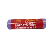 Vreče za smeti, z ročajem, 60 l, 16 kosov, 60x75 cm, 9 µ, TUTI, vijolične, 16 kosov