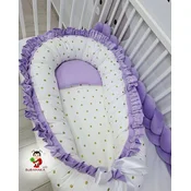 Bubamara037 Gnezdo za bebe sa karnerom Zlatne tufne, Lavanda