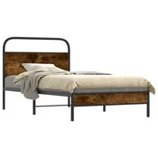 Vidaxl Posteljni okvir brez vzmetnice 100x190 cm dim. hrast inž. les