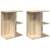 Vidaxl Nočna omarica 2 kosa sonoma hrast 46,5x29x61 cm inženirski les