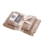StaRDEČo Set brisača Veiga 55x40 in 100x55cm/2 kos/rjava/bombaž