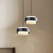 Viokef LED obesna svetilka Donal, O 17 cm, črna, kovina - Dnevna soba/jedilnica - Sodobni - črna, bela - Aluminij