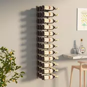 Vidaxl vidaXL Stensko stojalo za vino za 36 steklenic zlate barve, železo