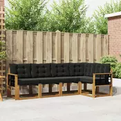 Set vanjskih sofa 5 kom. Prirodna i crna