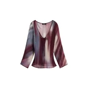 Desigual Bluza kremna / temno modra / vinsko rdeča
