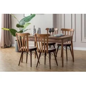 HANAH HOME Set Trpezarijski sto i 4 stolice Fergana Brown