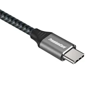 PremiumCord Kabel USB-C M/M, 100W 20V/5A 480Mbps, bombažna pletenica, 1m