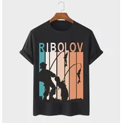 MAFIMI Muška majica Ribolov, Crna