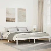 shumee vidaXL Raztegljiva postelja brez vzmetnice, 200x210 cm, masivni borov les
