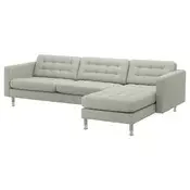 LANDSKRONA Sofa 4-sed, s lenjivcem/Gunnared svetlozelena/metal