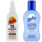 Malibu SPF15 vodoodporen sprej 100 ml + balzam po sončenju 100 ml
