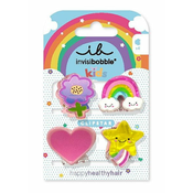 Invisibobble Sponke za lase Clipstar Happy World 4 kos
