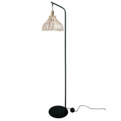 Podna svjetiljka DKD Home Decor Crna Metal Smeđa Ratan (40 x 40 x 160 cm)