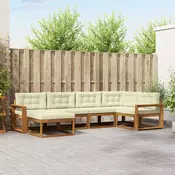 Set vanjskih sofa s jastukom 6 pcs Prirodna i krem