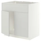 METOD Pod.elem.sudop. i 2vrata/front, bela/Aspudden svetlosiva, 80x60 cm