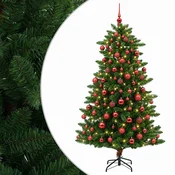 Vidaxl Umjetno božično drevo z okrasnimi kroglami 240 cm 300 LED