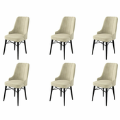 HANAH HOME Set 6 stolica Pare Cream Black