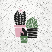 Serviete za decoupage Cactus on Dots rose - 1 kos