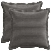 vidaXL Prevleka za blazino 2 kos HOUTEN Temno siva 50 x 50 cm korduroy