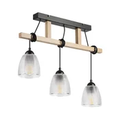 Luster na sajli LEANDRA 3xE27/15W/230V hrast/crna