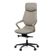 Autronic Pisarniški stol Office chair, gray eco-leather, rocking mechanism with 4-position lock, metal cross, castors for hard surfaces (KA-T8426 GREY)
