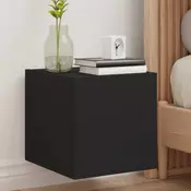 Vidaxl vidaXL Stenske TV omarice z LED osvetlitvijo, 2 kosa, črne, 30,5 x 35 x 30 cm