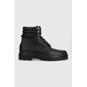 Kožne cipele za planinarenje Calvin Klein Combat Boot Mono za muškarce, boja: crna