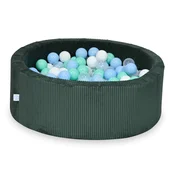 shumee Suhi bazen 90x30 Corduroy Green 200 žogic: prozorna, bela, mint, svetlo modra