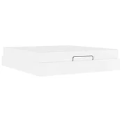 Vidaxl Posteljni okvir z vzmetnico Drugo 2 szt. Bela PVC
