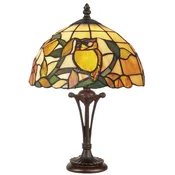 Casa Padrino luxury Tiffany table lamp lamp multicolored A� 25 x H. 47 cm - Round Tiffany desk lamp - Tiffany stool lamp - Luxury interior - Luxury lights - Tiffany lights