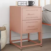 Vidaxl vidaXL Nočna omarica roza 36x39x60,5 cm jeklo