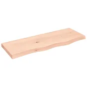 shumee vidaXL Polica, 80x30x(2-4) cm, neobdelan masiven hrastov les