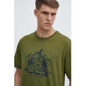 Pamucna majica The North Face za muškarce, boja: zelena, s tiskom, NF0A87DXPIB1
