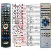 General SHARP RRMCG0028SJSA - compatible General-branded remote control