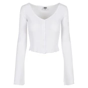 Womens sweater with cropped ribs in white