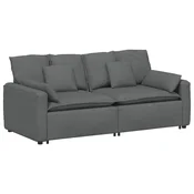 Vidaxl Modularni kavč z blazinami temno siv
