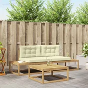 Set vanjskih sofa s jastukom Bijela 79 x 79 x 37 cm Poliester