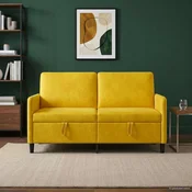 Sofa s pohranom Žuta 152 x 78 x 87 cm Poliester