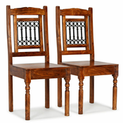 vidaXL Blagovaonske stolice od masivnog drva s obradom od šišama 2 kom klasične
