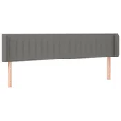 Vidaxl Vzglavje z ušesi temno sivo 163x16x78/88 cm blago