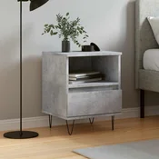 Greatstore Nočna omarica betonsko siva 40x35x50 cm inženirski les
